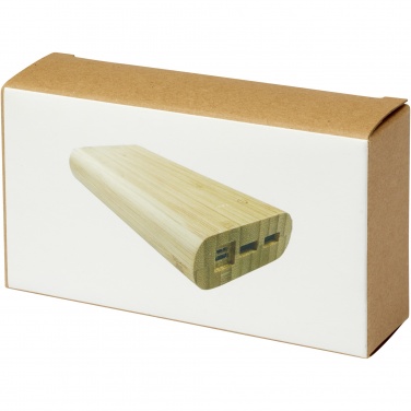 Logo trade business gifts image of: Tulda 20.000 mAh bamboo power bank
