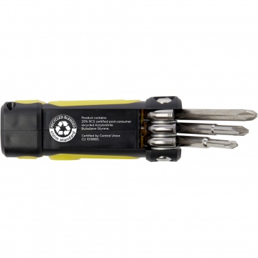 Logo trade business gift photo of: Octo 8-in-1 RCS recycled plastic screwdriver set with torch
