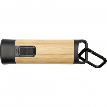 Logo trade corporate gifts picture of: Kuma bamboo/RCS recycled plastic torch with carabiner