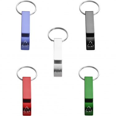 Logotrade corporate gift picture of: Tao RCS recycled aluminium bottle and can opener with keychain 