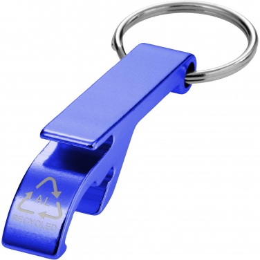 Logo trade corporate gifts image of: Tao RCS recycled aluminium bottle and can opener with keychain 