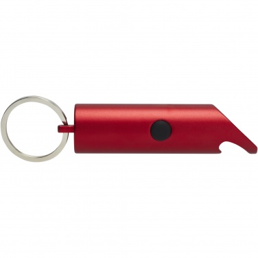 Logo trade promotional gift photo of: Flare RCS recycled aluminium IPX LED light and bottle opener with keychain