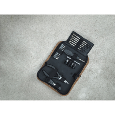 Logotrade promotional merchandise photo of: Spike 24-piece RCS recycled plastic tool set with cork pouch