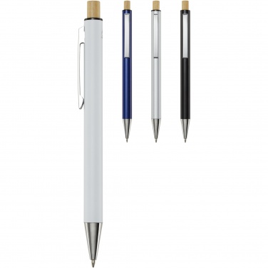 Logo trade promotional giveaway photo of: Cyrus recycled aluminium ballpoint pen (blue ink)