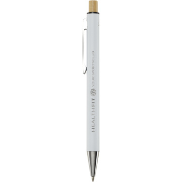 Logo trade promotional giveaway photo of: Cyrus recycled aluminium ballpoint pen (black ink)