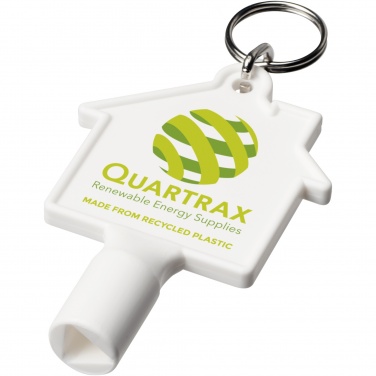 Logotrade promotional merchandise picture of: Maximilian house-shaped recycled utility key keychain