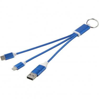 Logotrade business gifts photo of: Metal 4-in-1 recycled aluminium charging cable with keychain