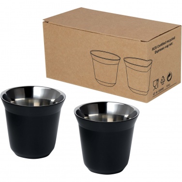 Logo trade promotional giveaways image of: Duo 80 ml RCS certified stainless steel espresso cup set 