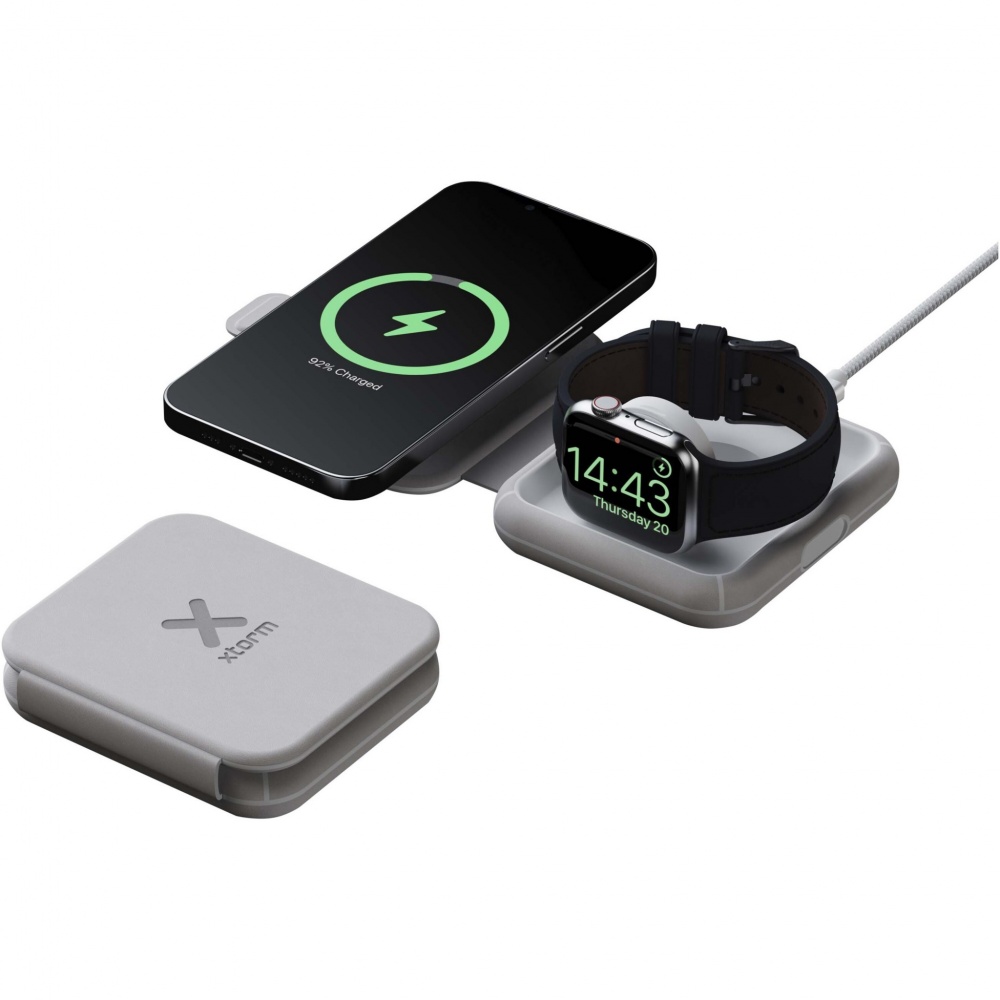 Logotrade promotional gifts photo of: Xtorm XWF21 15W foldable 2-in-1 wireless travel charger