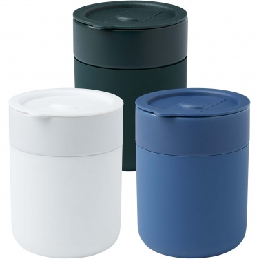 Logotrade advertising product image of: Java 330 ml ceramic tumbler with silicone wrap and plastic lid