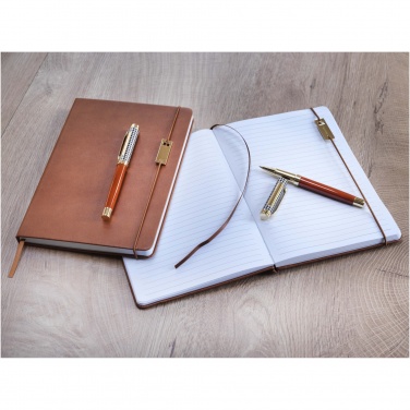 Logo trade promotional giveaways picture of: Legato A5 notebook and rollerball pen set 