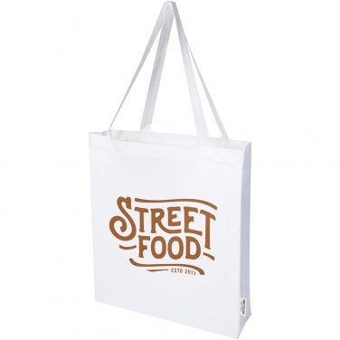 Logo trade corporate gifts image of: Madras 140 g/m² GRS recycled cotton gusset tote bag