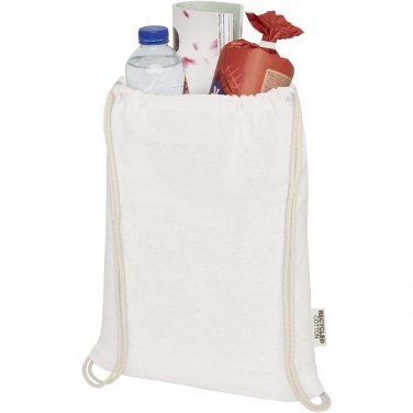 Logo trade promotional items image of: Oregon 140 g/m² GRS recycled cotton drawstring bag
