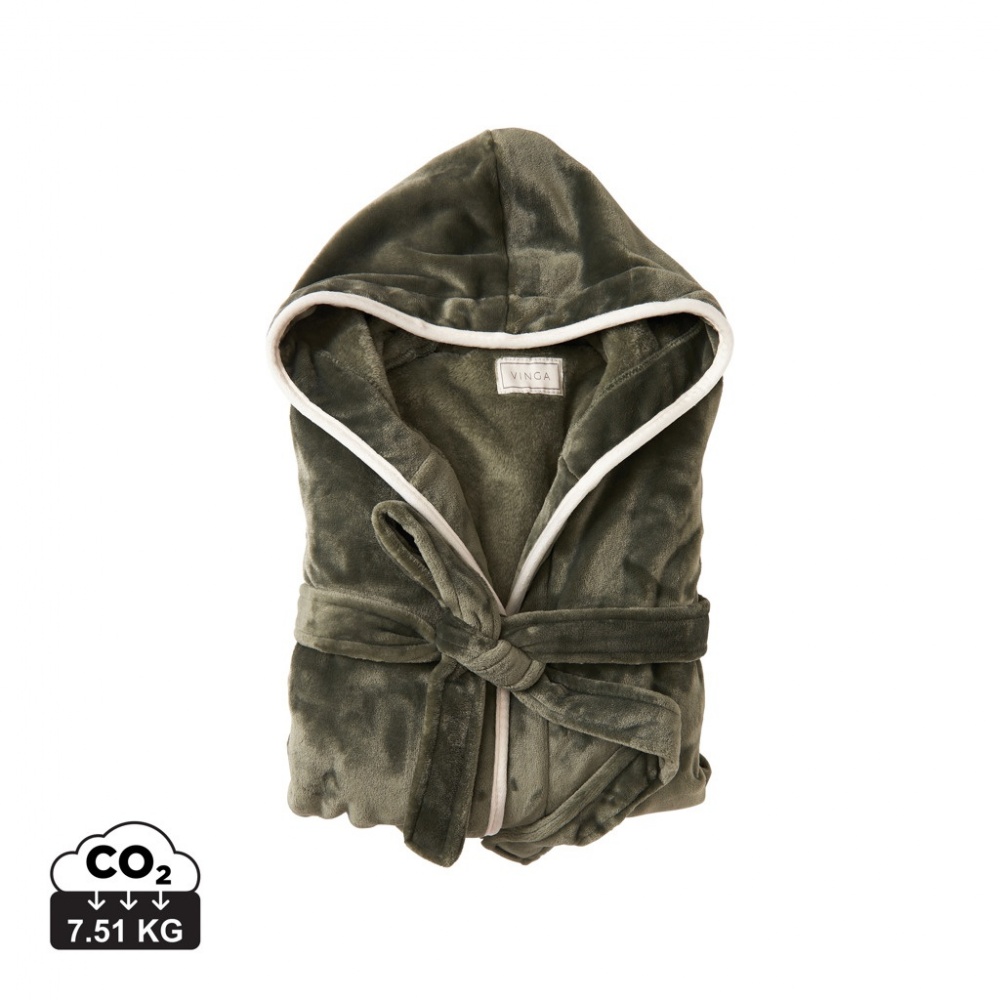 Logotrade promotional item picture of: VINGA Louis luxury plush GRS RPET robe size S-M