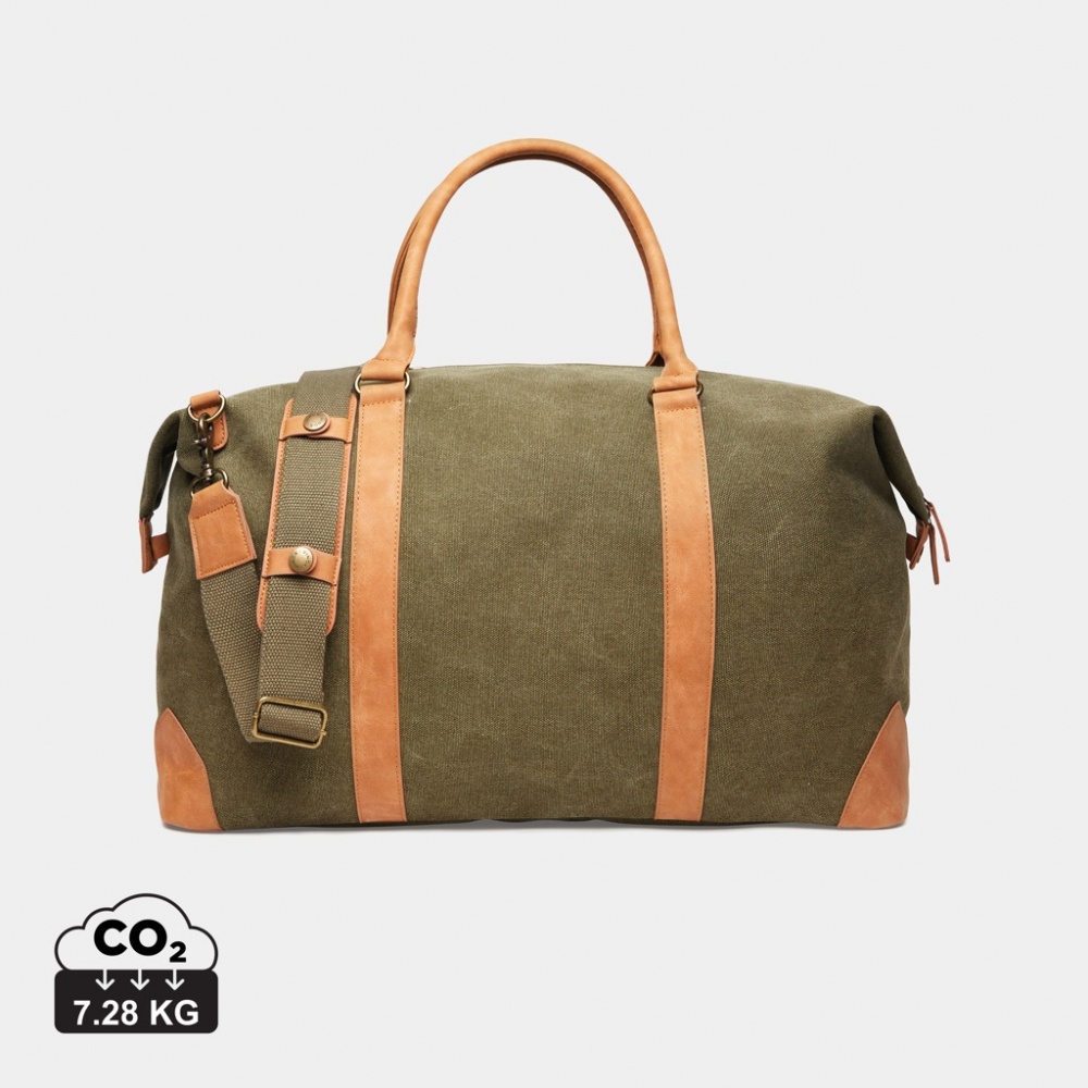 Logo trade business gifts image of: VINGA Bosler RCS recycled canvas weekend bag