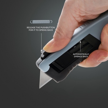 Logotrade promotional item image of: RCS certified recycled plastic Auto retract safety knife