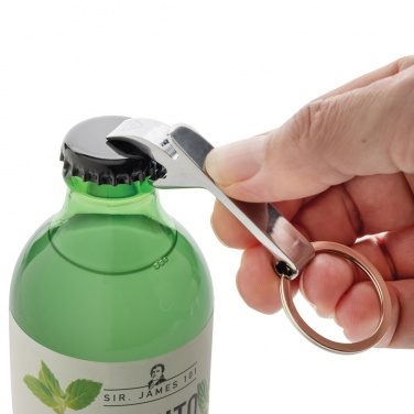 Logo trade promotional gifts image of: RCS recycled zinc alloy bottle opener keychain