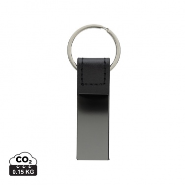 Logo trade advertising products picture of: Luxury PU keychain RCS recycled zinc alloy