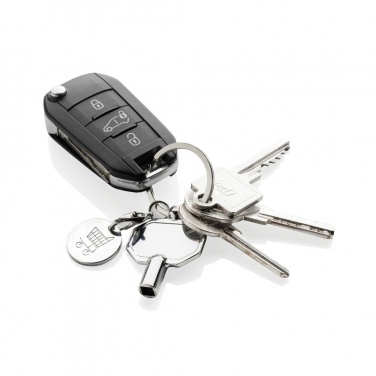 Logo trade business gift photo of: RCS recycled zinc alloy radiator key keychain with coin