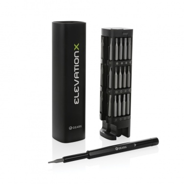 Logo trade business gift photo of: Gear X RCS recycled aluminum precision screwdriver set 46 pc