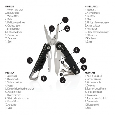 Logo trade corporate gift photo of: Solid multitool with carabiner