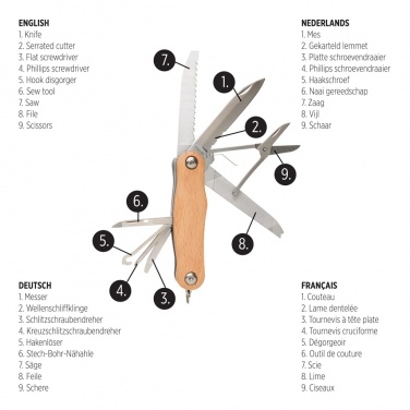 Logo trade promotional merchandise photo of: Wood pocket knife