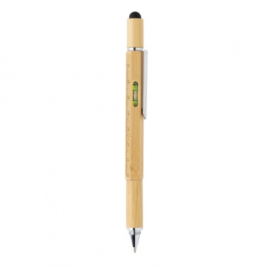 Logo trade promotional giveaways image of: Bamboo 5-in-1 toolpen