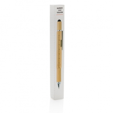 Logo trade promotional gifts picture of: Bamboo 5-in-1 toolpen