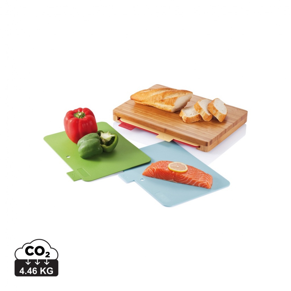 Logo trade promotional item photo of: Cutting board with 4pcs hygienic boards