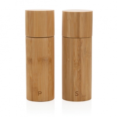 Logo trade promotional gifts image of: Ukiyo bamboo salt and pepper mill set
