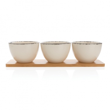 Logotrade business gifts photo of: Ukiyo 3pc serving bowl set with bamboo tray
