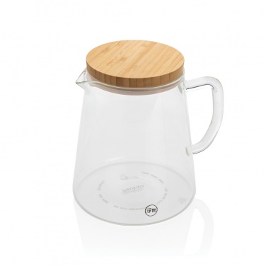 Logo trade advertising product photo of: Ukiyo borosilicate glass carafe with bamboo lid 1.2L