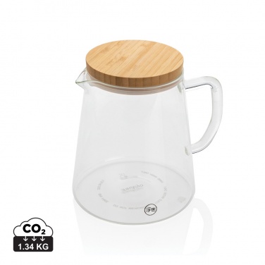Logotrade promotional merchandise picture of: Ukiyo borosilicate glass carafe with bamboo lid 1.2L