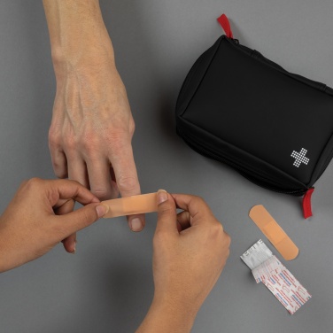 Logo trade business gifts image of: RCS recycled nubuck PU pouch  first aid set