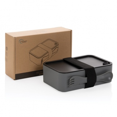 Logo trade advertising products picture of: GRS recycled PP lunch box with spork
