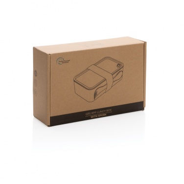 Logo trade advertising products picture of: GRS recycled PP lunch box with spork