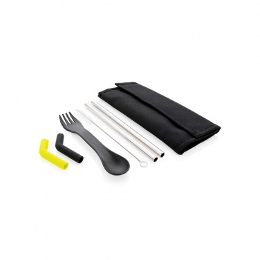 Logotrade promotional items photo of: Tierra 2pcs straw and cutlery set in pouch
