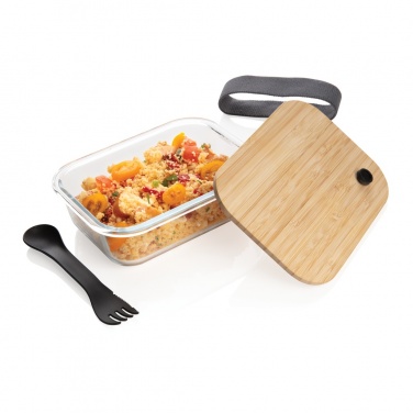 Logotrade promotional gift image of: Glass lunchbox with bamboo lid