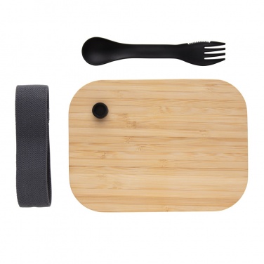 Logo trade promotional items image of: Glass lunchbox with bamboo lid