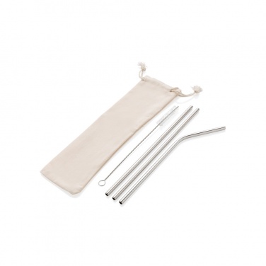 Logotrade promotional items photo of: Reusable stainless steel 3 pcs straw set