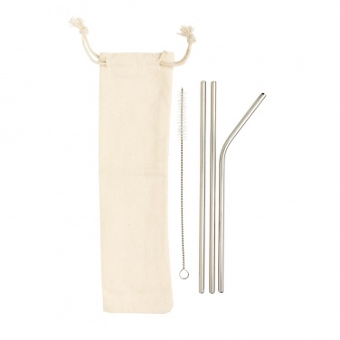 Logotrade advertising products photo of: Reusable stainless steel 3 pcs straw set