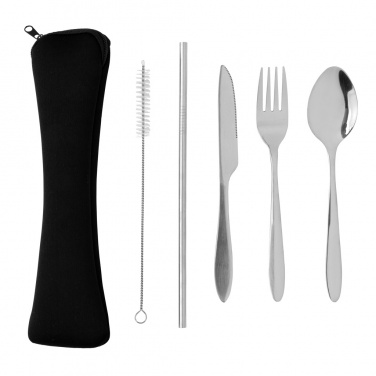 Logo trade promotional giveaways image of: 4 PCS stainless steel re-usable cutlery set