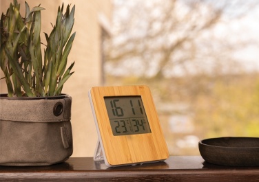 Logotrade business gifts photo of: Bamboo weather station