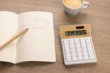 Logo trade promotional product photo of: Utah RCS recycled plastic and  bamboo calculator