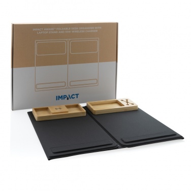 Logo trade promotional gifts image of: Impact AWARE RPET Foldable desk organizer with laptop stand