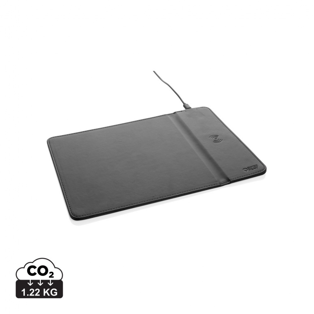 Logo trade promotional gift photo of: Swiss Peak RCS recycled PU 10W wireless charging mousepad