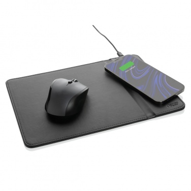 Logotrade promotional giveaways photo of: Swiss Peak RCS recycled PU 10W wireless charging mousepad