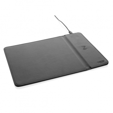 Logo trade promotional products image of: Swiss Peak RCS recycled PU 10W wireless charging mousepad
