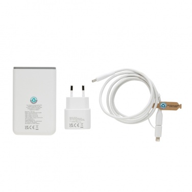 Logo trade corporate gift photo of: Surge RCS recyled PET 20W type C 3 pcs charging set