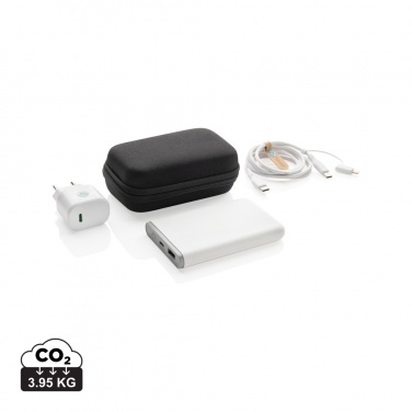 Logo trade promotional gift photo of: Surge RCS recyled PET 20W type C 3 pcs charging set